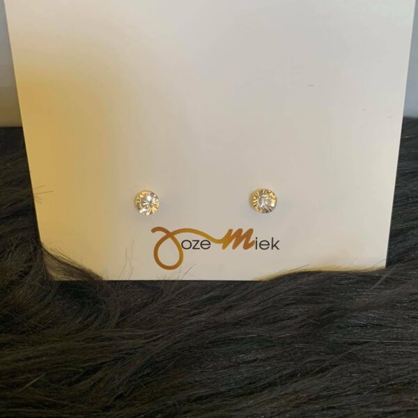 Diamanten studs oorbellen met gratis quote kaartje
