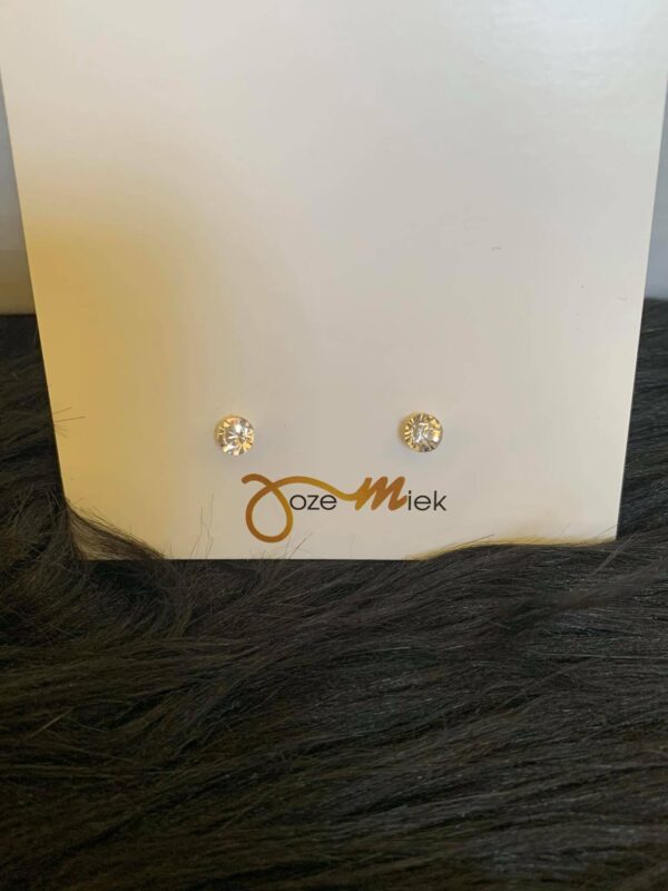 Diamanten studs oorbellen met gratis quote kaartje