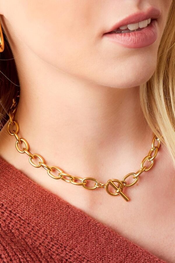 Grove gouden schakelketting – Halskettingen (foto 3)